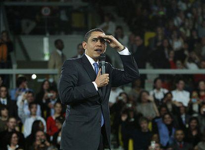 Obama se dirige a unos 3.000 jóvenes en Estraburgo, Francia