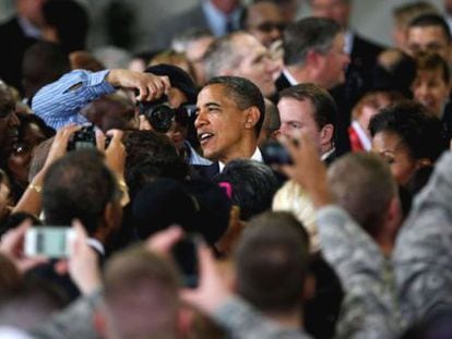 El presidente de Estados Unidos, Barack Obama (al centro).