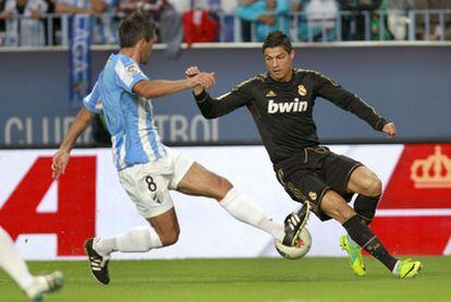 Cristiano, durante el último partido entre el Málaga y el Madrid.