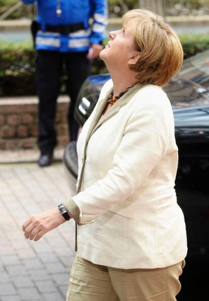 La canciller alemana, Angela Merkel, a su llegada a la cumbre de Bruselas.