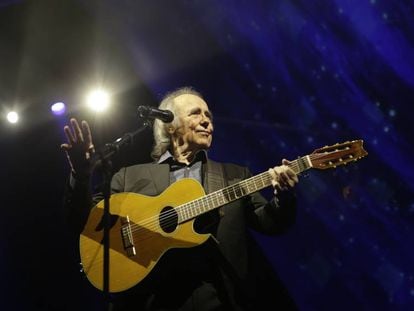 Joan Manuel Serrat, el miércoles durante su concierto en Madrid.