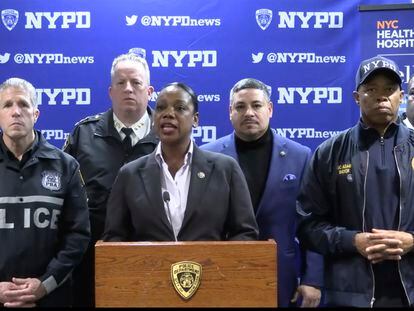 La comisionada de Policía de Nueva York, Keechant Sewell, durante una rueda de prensa sobre el ataque del pasado 31 de diciembre.
