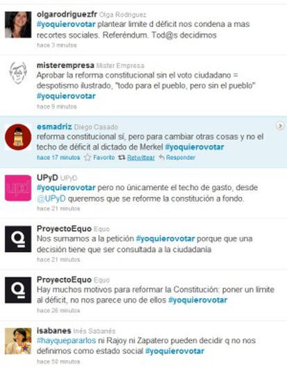 Usuarios de Twitter piden un referéndum sobre la reforma constitucional.