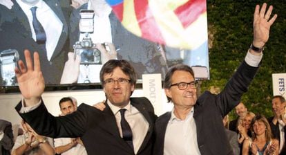 Carles Puigdemont con Artur Mas