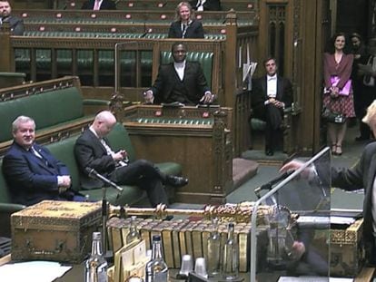 Intervención de Boris Johnson en el Parlamento británico.