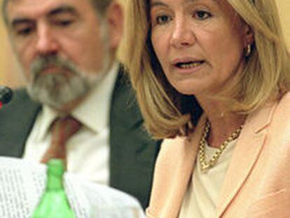 Pilar Valiente durante su comparecencia ante la comisión de Economía del Congreso de los Diputados el pasado mes de agosto.