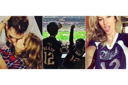 Gisele compartió tres fotos en su cuenta de Instagram en las que ella y sus dos hijos mostraban su apoyo a los Pats. La supermodelo acompañó las imágenes de frases y hashtags en los que expresaba lo orgullosa que está de su marido.