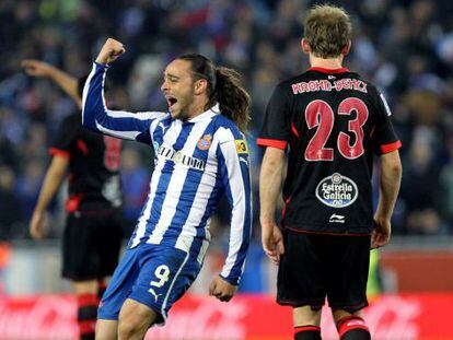 Sergio Garc&iacute;a celebra el &uacute;nico gol del partido.