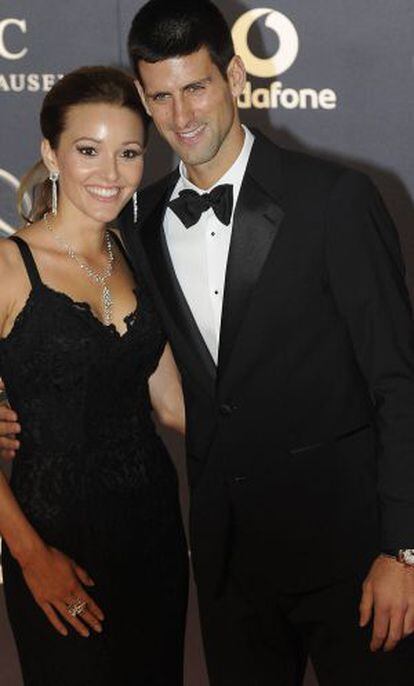 Novak Djokovic y su novia Jelena Ristic.