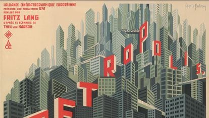 Cartel de Boris Bilinsky para el estreno en Francia de la película 'Metropolis' (1927) de Fritz Lang.