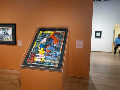 Vista de la exposición dedicada a Basquiat en el Museo de Arte de Orlando el pasado 1 de junio, antes de que la policía se incautara de 25 cuadros de atribución dudosa.