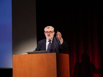 Miguel Falomir, director del Museo del Prado, este miércoles durante la conferencia 'Presente y futuro de los museos mundiales'.