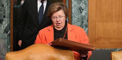 La senadora dem&oacute;crata, Barbara Mikulski, en el Senado de EE UU.