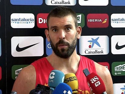 Marc Gasol, después del entrenamiento con la selección.