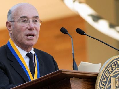 David Geffen, en una ceremonia en Los Ángeles en 2014