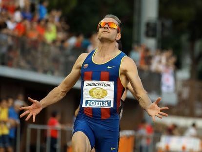 Ángel David Rodríguez en el Campeonato de España Absoluto de Atletismo, en 2017.