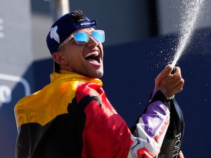 Jorge Martin celebrando este domingo su victoria en el GP de San Marino.