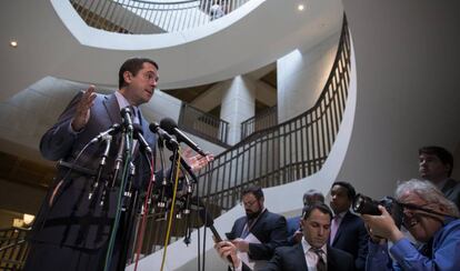 Nunes, durante su comparecencia ante la prensa este miércoles en en el Capitolio de los Estados Unidos en Washington.