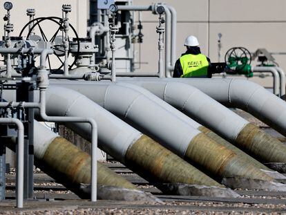 Tuberías en las instalaciones del gasoducto Nord Stream 1 en Lubmin, Alemania.