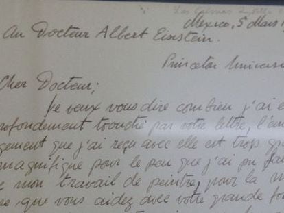 La carta enviada por Rivera a Einstein.