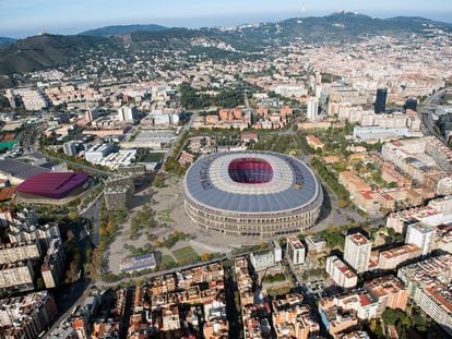 El futuro Camp Nou, en el complejo Espai Barça.