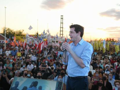 Eduardo de Pedro, durante un acto público en Buenos Aires, en 2019.