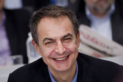 José Luis Rodríguez Zapatero durante el comité federal de ayer.