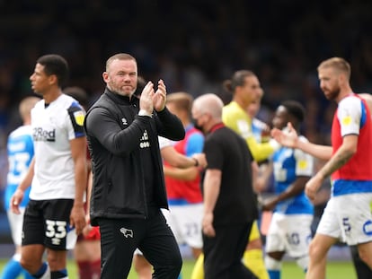 El entrenador del Derby County, Wayne Rooney, tras el partido contra el Peterbrough el sábado pasado.