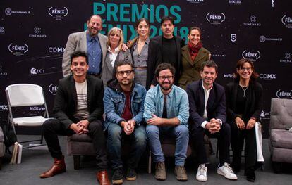 Promotores, directores y actrices en la presentación de los Premios Fénix 2018.