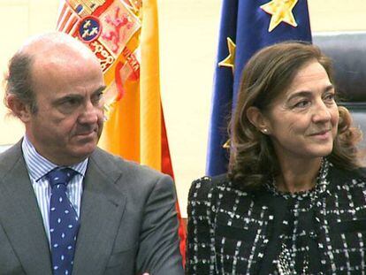 El ministro de Econom&iacute;a, Luis de Guindos, junto a la secretaria de Estado de I+D+i en una fotograf&iacute;a de archivo