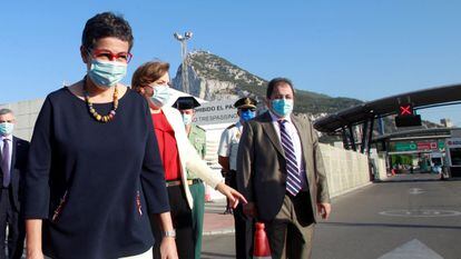 La ministra de Exteriores, Arancha González Laya, durante una visita al Campo de Gibraltar el pasado 24 de julio.