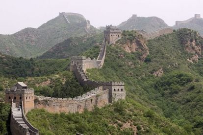 Vista panor&aacute;mica de la Gran Muralla China, elegida el 7 de julio de 2007 como una de las 7 Nuevas Maravillas del Mundo.