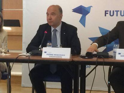 El comisario Pierre Moscovici, en Madrid.