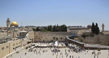 Vista del Muro de las Lamentaciones, en la Ciudad Vieja de Jerusalén.