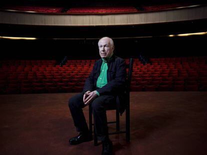 El director teatral Peter Brook, en los teatros del Canal de Madrid, en 2016. 