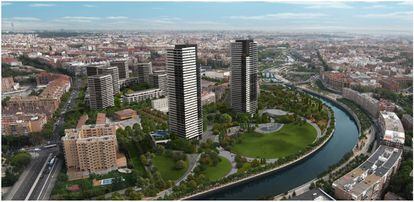Proyección elaborada por el anterior gobierno municipal (PP) del plan urbanístico aprobado en 2014 para el ámbito de la Operación Calderón.