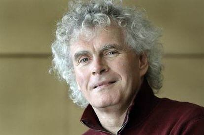 El director de orquesta Simon Rattle, ayer en Madrid.