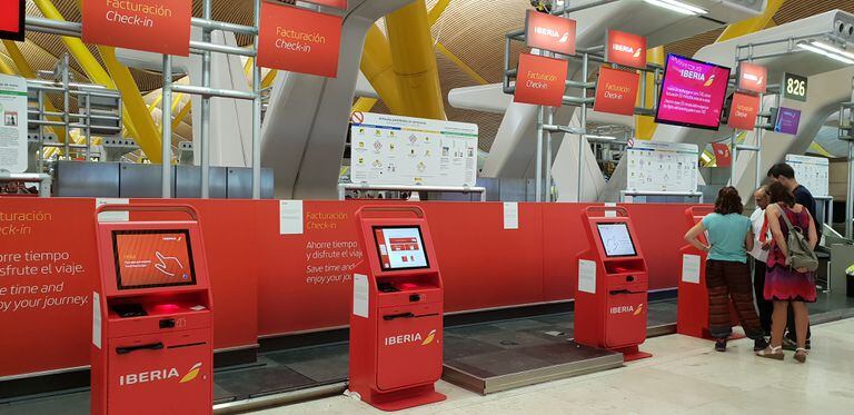 Mostradores de Iberia en el aeropuerto de Madrid-Barajas.