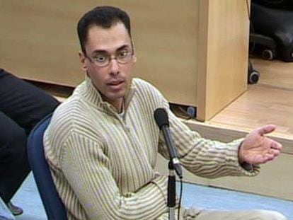 Fouad El Morabit, durante su declaración en el quinto día del juicio del 11-M, el pasado mes de febrero.