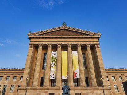 Entrada al Museo de Arte de Filadelfia, en la avenida Benjamin Franklin. 