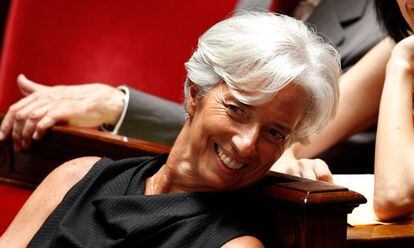 La ministra de Economía de Francia, Christine Lagarde, durante la sesión de control al Gobierno en la Asamblea Nacional.