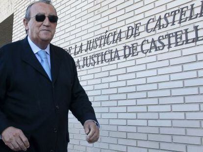 Carlos Fabra, en la Ciudad de la Justicia de Castell&oacute;n.