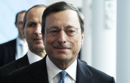 El presidente del BCE, Mario Draghi, en Bruselas.
