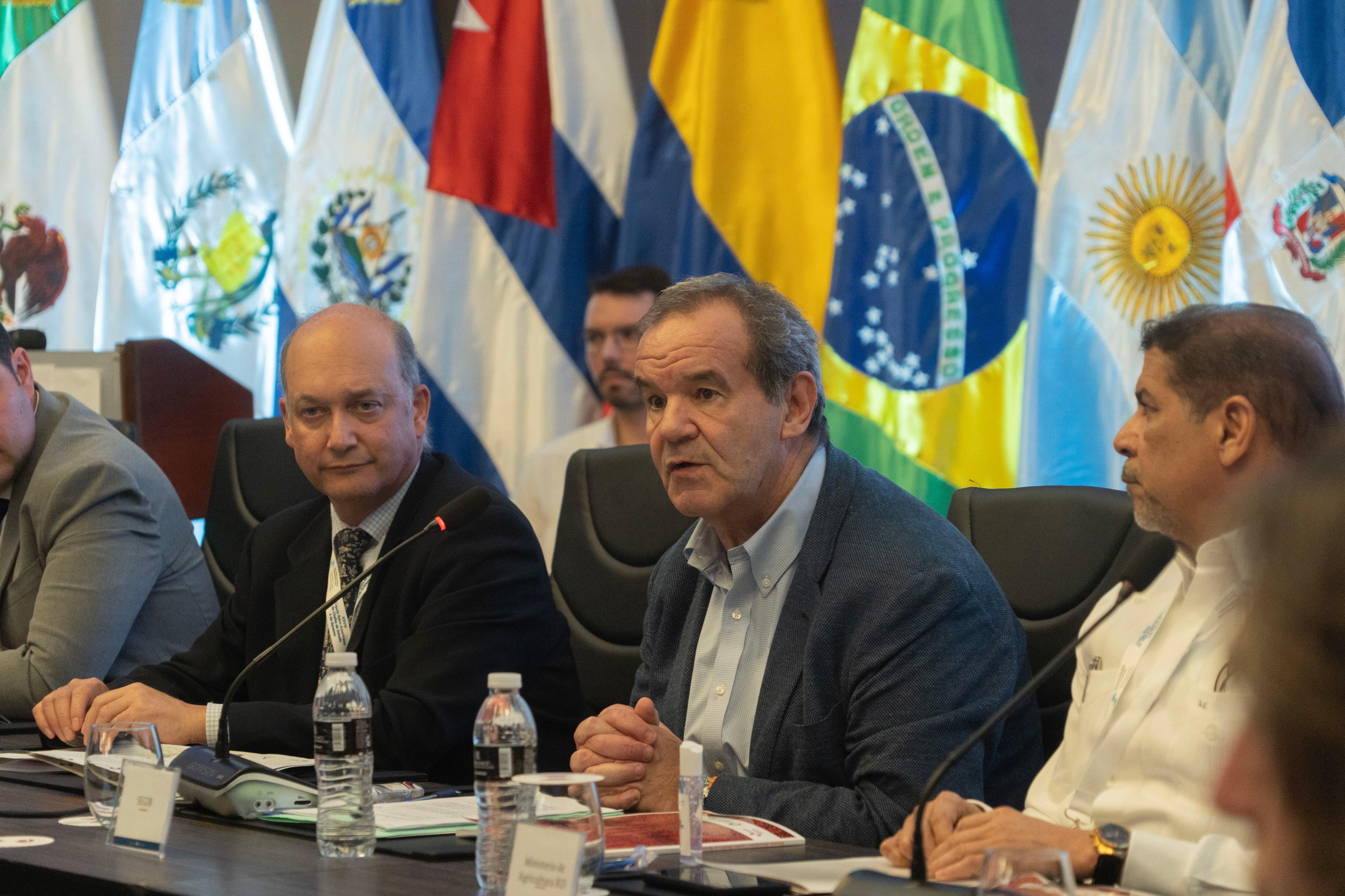 El Secretario general iberoamericano, Andrés Allamand, durante la Presentación del informe.