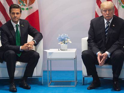 El presidente de EE UU, Donald Trump, con su homólogo mexicano, Enrique Peña Nieto.