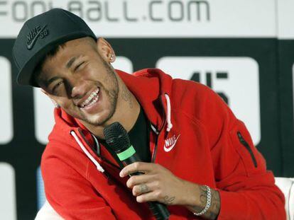 Neymar, durante la presentación de la Mediterranean International Cup.