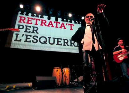 Morfi Grei en 2011 durante una actuación en el acto que la iniciativa ciudadana 'Retrátate por la izquierda' celebra en la Sala Apolo de Barcelona.

