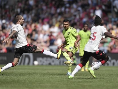 Casemiro durante el partido entre el Manchester United y el Southampton este sábado.