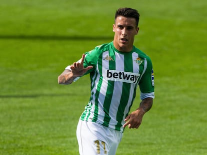 Tello celebra su primer gol al Elche de la pasada jornada.