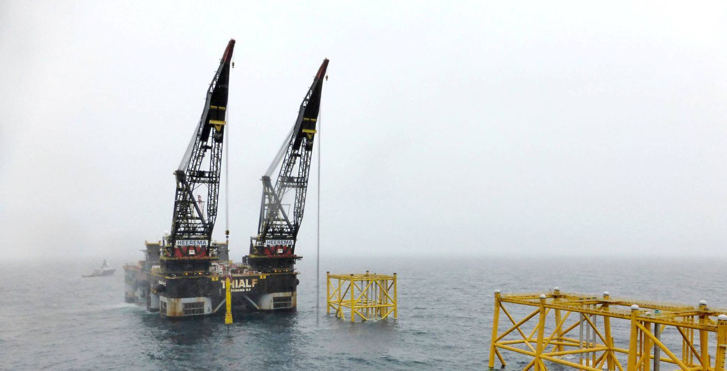 Plataforma de petróleo en el mar del Norte.